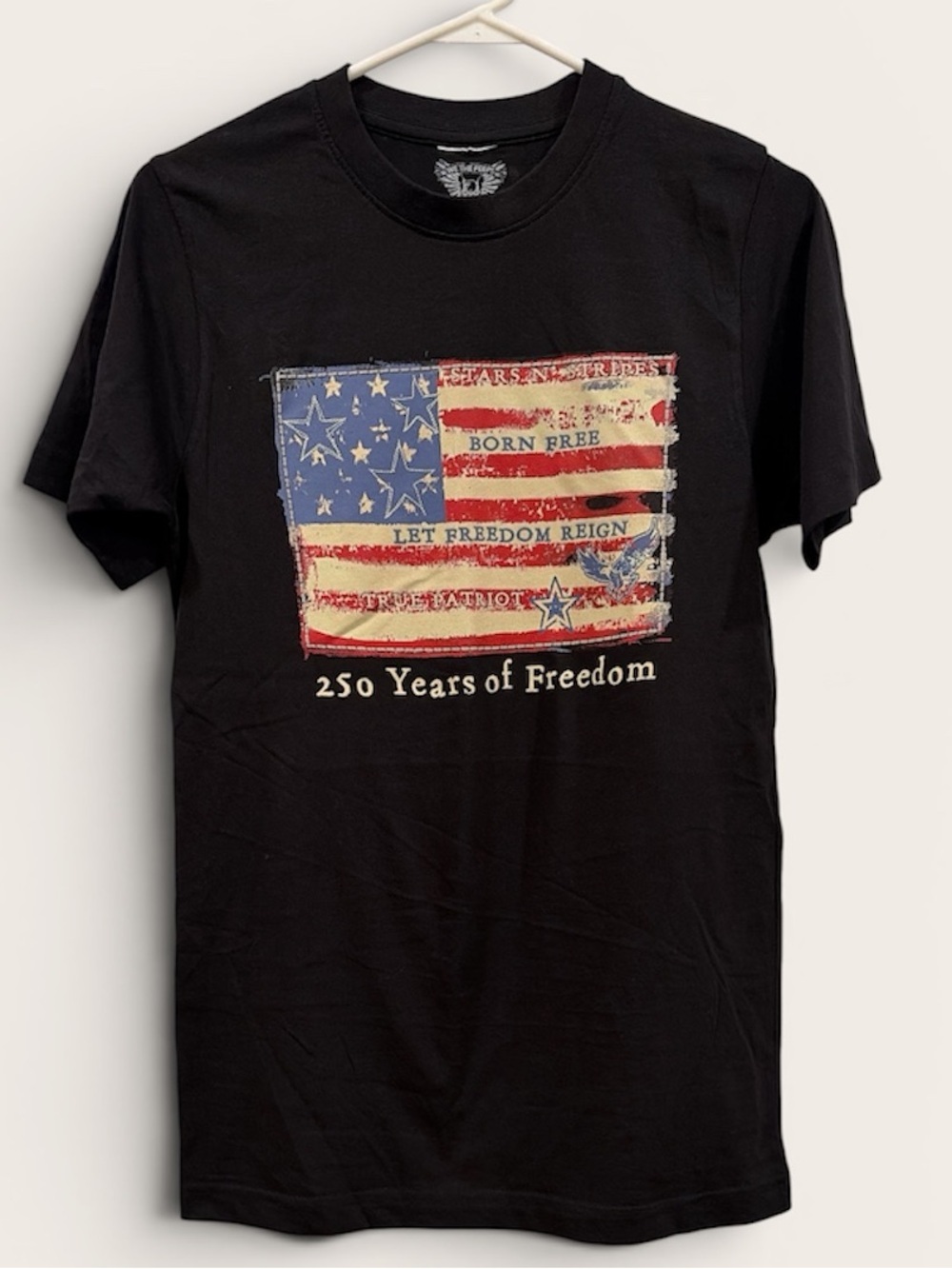 Men's Black Patriotic Graphic Tee - 250 Years of Freedom